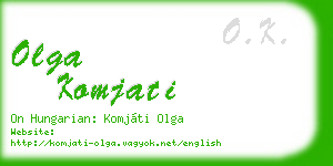 olga komjati business card